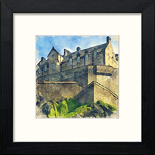 lumartos Edinburgh Castle – Black Wood Frame Wall Art – Framed Wall Art Print by Lumartos Premium Home Décor