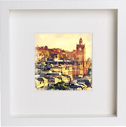 lumartos Edinburgh City Town 0034 – White Frame Wall Art – Framed Wall Art Print by Lumartos Premium Home Décor
