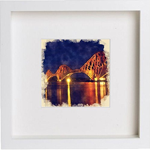 lumartos Edinburgh Forth Road Bridge 0026 – White Frame Wall Art – Framed Wall Art Print by Lumartos Premium Home Décor