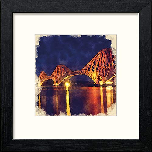 lumartos Edinburgh Forth Road Bridge – Black Wood Frame Wall Art – Framed Wall Art Print by Lumartos Premium Home Décor