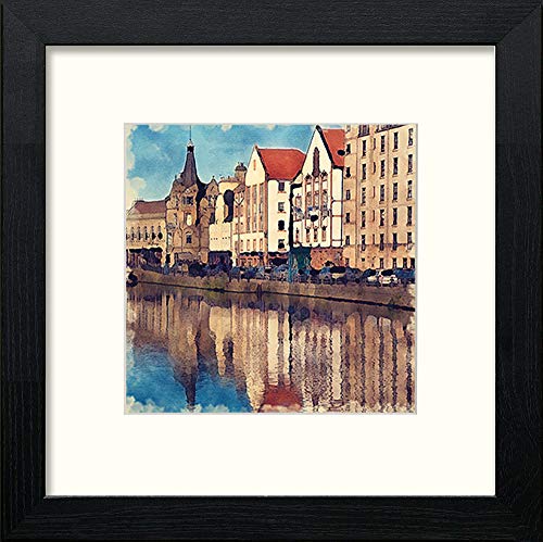 lumartos Edinburgh Leith – Black Wood Frame Wall Art – Framed Wall Art Print by Lumartos Premium Home Décor