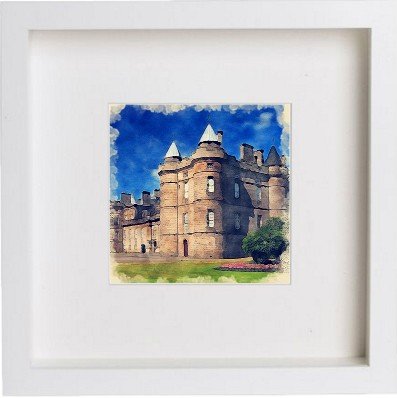 lumartos Edinburgh Palace Of Holyrood 0030 – White Frame Wall Art – Framed Wall Art Print by Lumartos Premium Home Décor