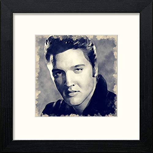 lumartos Elvis – Black Wood Frame Wall Art – Framed Wall Art Print by Lumartos Premium Home Décor