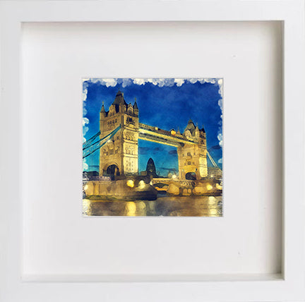 lumartos England London Tower Bridge 0263 – White Frame Wall Art – Framed Wall Art Print by Lumartos Premium Home Décor