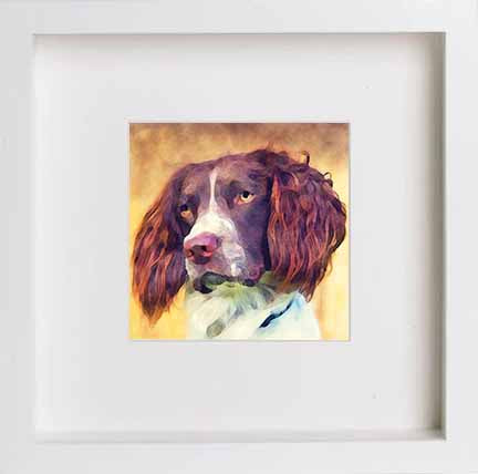 lumartos English Springer Spaniel 0276 – White Frame Wall Art – Framed Wall Art Print by Lumartos Premium Home Décor