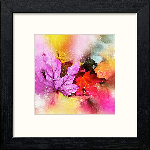 lumartos Fallen Leaves – Black Wood Frame Wall Art – Framed Wall Art Print by Lumartos Premium Home Décor