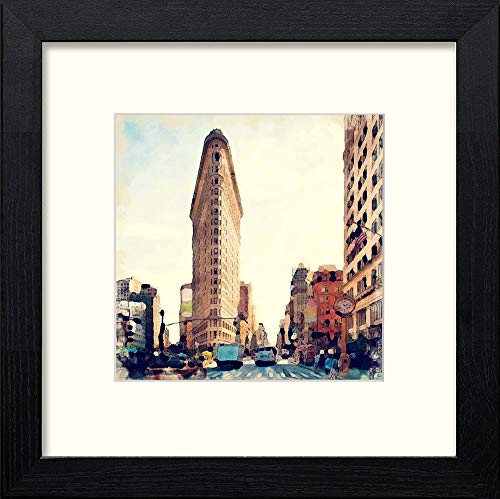lumartos Flatiron Building – Black Wood Frame Wall Art – Framed Wall Art Print by Lumartos Premium Home Décor