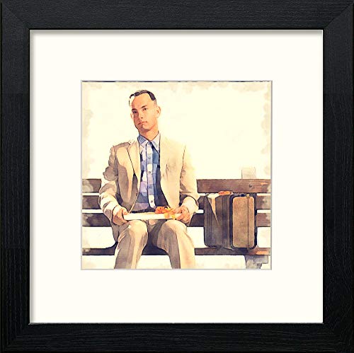 lumartos Forest Gump – Black Wood Frame Wall Art – Framed Wall Art Print by Lumartos Premium Home Décor
