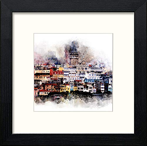 lumartos Galata Tower – Black Wood Frame Wall Art – Framed Wall Art Print by Lumartos Premium Home Décor