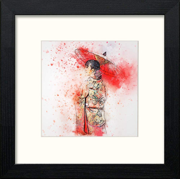 lumartos Geisha – Black Wood Frame Wall Art – Framed Wall Art Print by Lumartos Premium Home Décor