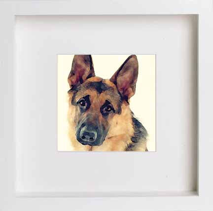 lumartos German Shepherd 0275 – White Frame Wall Art – Framed Wall Art Print by Lumartos Premium Home Décor