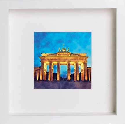 lumartos Germany Berlin Brandonburg Gate 0285 – White Frame Wall Art – Framed Wall Art Print by Lumartos Premium Home Décor