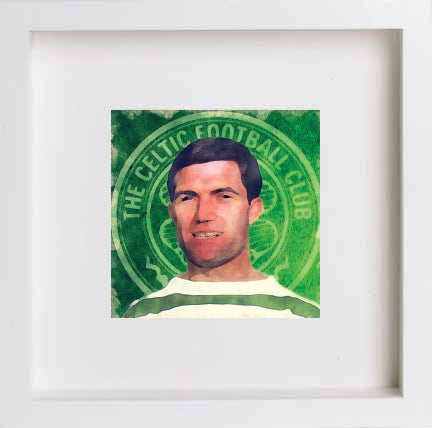 lumartos Glasgow Celtic Bertie Auld 0301 – White Frame Wall Art – Framed Wall Art Print by Lumartos Premium Home Décor