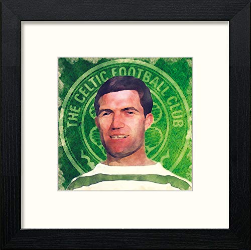 lumartos Glasgow Celtic Bertie Auld – Black Wood Frame Wall Art – Framed Wall Art Print by Lumartos Premium Home Décor