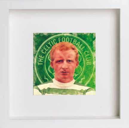 lumartos Glasgow Celtic Jimmy Johnstone Portrait 0298 – White Frame Wall Art – Framed Wall Art Print by Lumartos Premium Home Décor