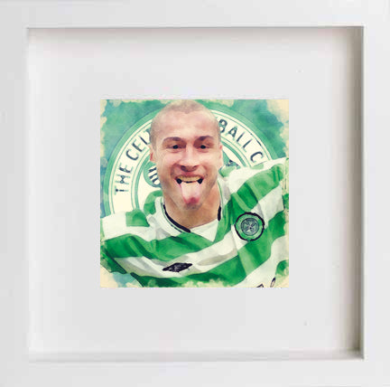 lumartos Glasgow Celtic Legend Henrik Larsson 0296 – White Frame Wall Art – Framed Wall Art Print by Lumartos Premium Home Décor