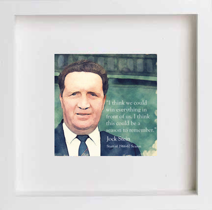 lumartos Glasgow Celtic Legend Jock Stein 0303 – White Frame Wall Art – Framed Wall Art Print by Lumartos Premium Home Décor