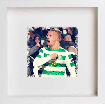 lumartos Glasgow Celtic Legend Leigh Griffiths 0264 – White Frame Wall Art – Framed Wall Art Print by Lumartos Premium Home Décor