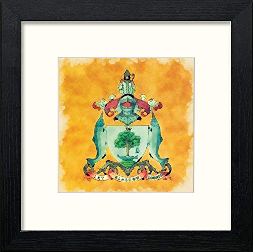 lumartos Glasgow Coat Of Arms – Black Wood Frame Wall Art – Framed Wall Art Print by Lumartos Premium Home Décor