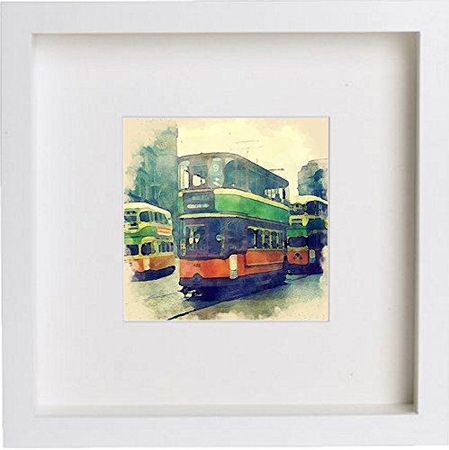 lumartos Glasgow Coronation Tram Print 0045 – White Frame Wall Art – Framed Wall Art Print by Lumartos Premium Home Décor