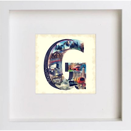 lumartos Glasgow G 0215 – White Frame Wall Art – Framed Wall Art Print by Lumartos Premium Home Décor