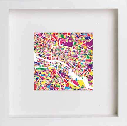 lumartos Glasgow Map 0249 – 25cm x25cm x 4.5cm Frame Wall Art – Framed Wall Art Print by Lumartos Premium Home Décor