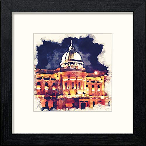 lumartos Glasgow Mitchell Library – Black Wood Frame Wall Art – Framed Wall Art Print by Lumartos Premium Home Décor