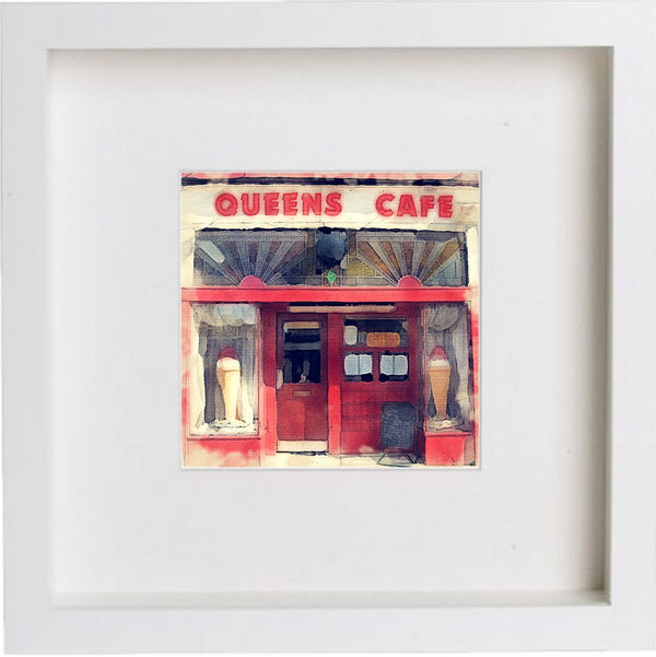 lumartos Glasgow Queens Park Cafe 0171 – White Frame Wall Art – Framed Wall Art Print by Lumartos Premium Home Décor
