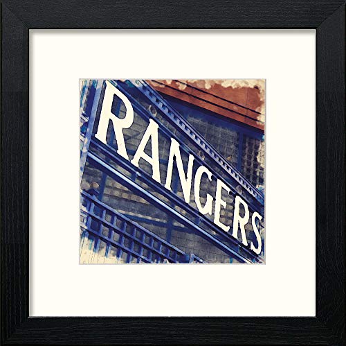lumartos Glasgow Rangers FC Broomloan Entrance – Black Wood Frame Wall Art – Framed Wall Art Print by Lumartos Premium Home Décor