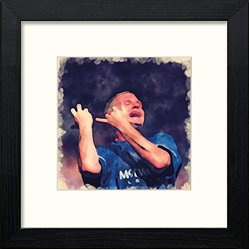 lumartos Glasgow Rangers FC Gascoigne – Black Wood Frame Wall Art – Framed Wall Art Print by Lumartos Premium Home Décor