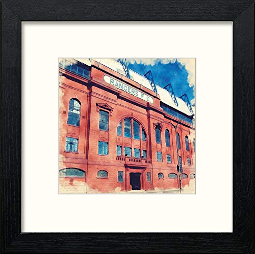 lumartos Glasgow Rangers FC Ibrox Frontage – Black Wood Frame Wall Art – Framed Wall Art Print by Lumartos Premium Home Décor