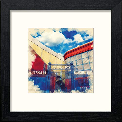lumartos Glasgow Rangers FC Ibrox Stadium Main Gate – Black Wood Frame Wall Art – Framed Wall Art Print by Lumartos Premium Home Décor