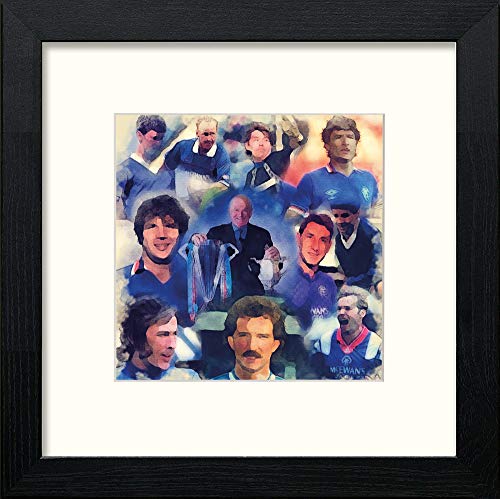 lumartos Glasgow Rangers FC Legends – Black Wood Frame Wall Art – Framed Wall Art Print by Lumartos Premium Home Décor