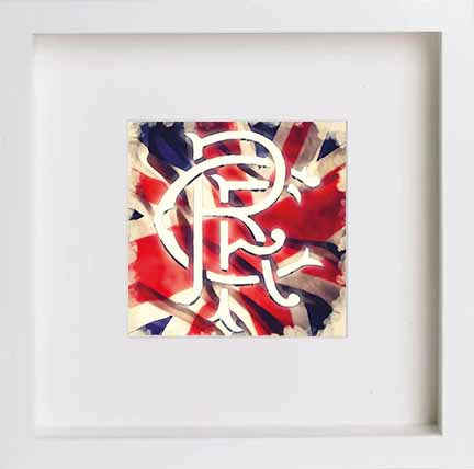 lumartos Glasgow Rangers Football Club Scroll Artwork 0060 – White Frame Wal – Framed Wall Art Print by Lumartos Premium Home Décor