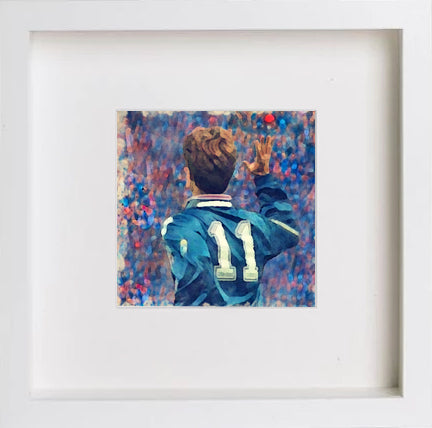 lumartos Glasgow Rangers Legend Brian Laudrup 0262 – White Frame Wall Art – Framed Wall Art Print by Lumartos Premium Home Décor