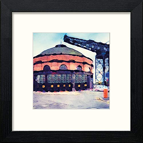 lumartos Glasgow Rotunda And Crane – Black Wood Frame Wall Art – Framed Wall Art Print by Lumartos Premium Home Décor