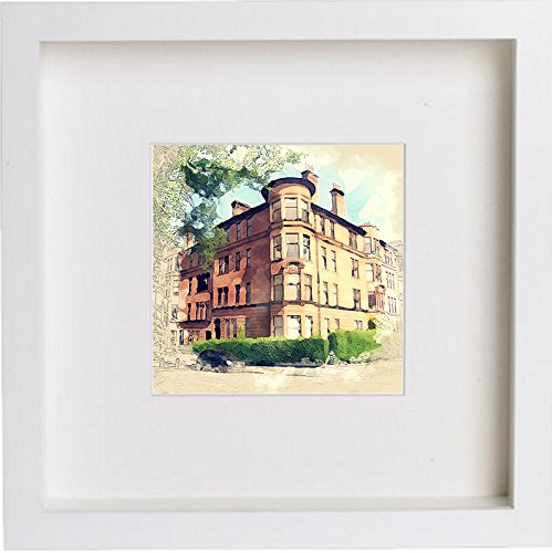 lumartos Glasgow Tenement Framed Art Artwork 0063 – White Frame Wall Art – Framed Wall Art Print by Lumartos Premium Home Décor