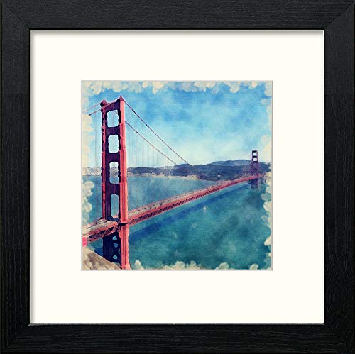 lumartos Golden Gate Bridge San Francisco – Black Wood Frame Wall Art – Framed Wall Art Print by Lumartos Premium Home Décor