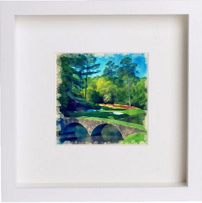 lumartos Golf Augusta National Golf Course 71 – White Frame Wall Art – Framed Wall Art Print by Lumartos Premium Home Décor