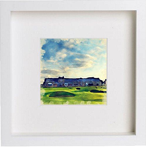 lumartos Golf Royal Troon Golf Club 76 – White Frame Wall Art – Framed Wall Art Print by Lumartos Premium Home Décor