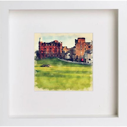 lumartos Golf St Andrews 17th 219 – White Frame Wall Art – Framed Wall Art Print by Lumartos Premium Home Décor