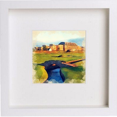 lumartos Golf St Andrews Old Course Hotel 77 – White Frame Wall Art – Framed Wall Art Print by Lumartos Premium Home Décor