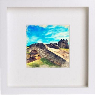 lumartos Golf St Andrews Old Course Swilken Bridge 78 – White Frame Wall Art – Framed Wall Art Print by Lumartos Premium Home Décor