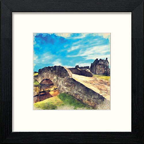 lumartos Golf St Andrews Swilken Bridge – Black Wood Frame Wall Art – Framed Wall Art Print by Lumartos Premium Home Décor