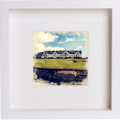 lumartos Golf The Carnoustie Golf Course 80 – White Frame Wall Art – Framed Wall Art Print by Lumartos Premium Home Décor