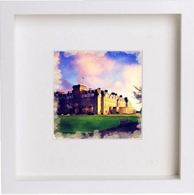 lumartos Golf The Gleneagles Hotel 82 – White Frame Wall Art – Framed Wall Art Print by Lumartos Premium Home Décor