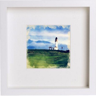 lumartos Golf Turnberry Golf Course 83 – White Frame Wall Art – Framed Wall Art Print by Lumartos Premium Home Décor