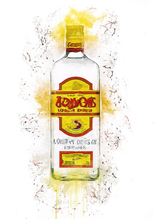 lumartos Gord Vintage Gin Splash Print – A4 Frame Wall Art – Framed Wall Art Print by Lumartos Premium Home Décor