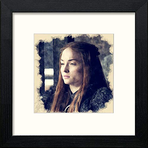 lumartos GOT Sansa Stark – Black Wood Frame Wall Art – Framed Wall Art Print by Lumartos Premium Home Décor