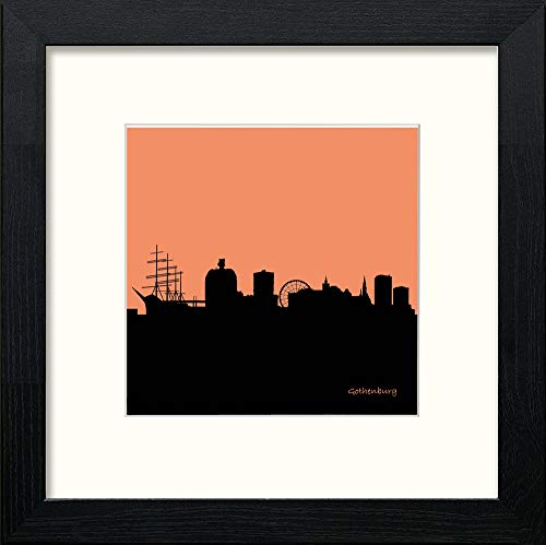 lumartos Gothenburg Silhouette – Black Wood Frame Wall Art – Framed Wall Art Print by Lumartos Premium Home Décor